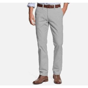 Tommy Hilfiger Tailored Fit Chino Gray Flat Front Trousers Pants Size 38x34